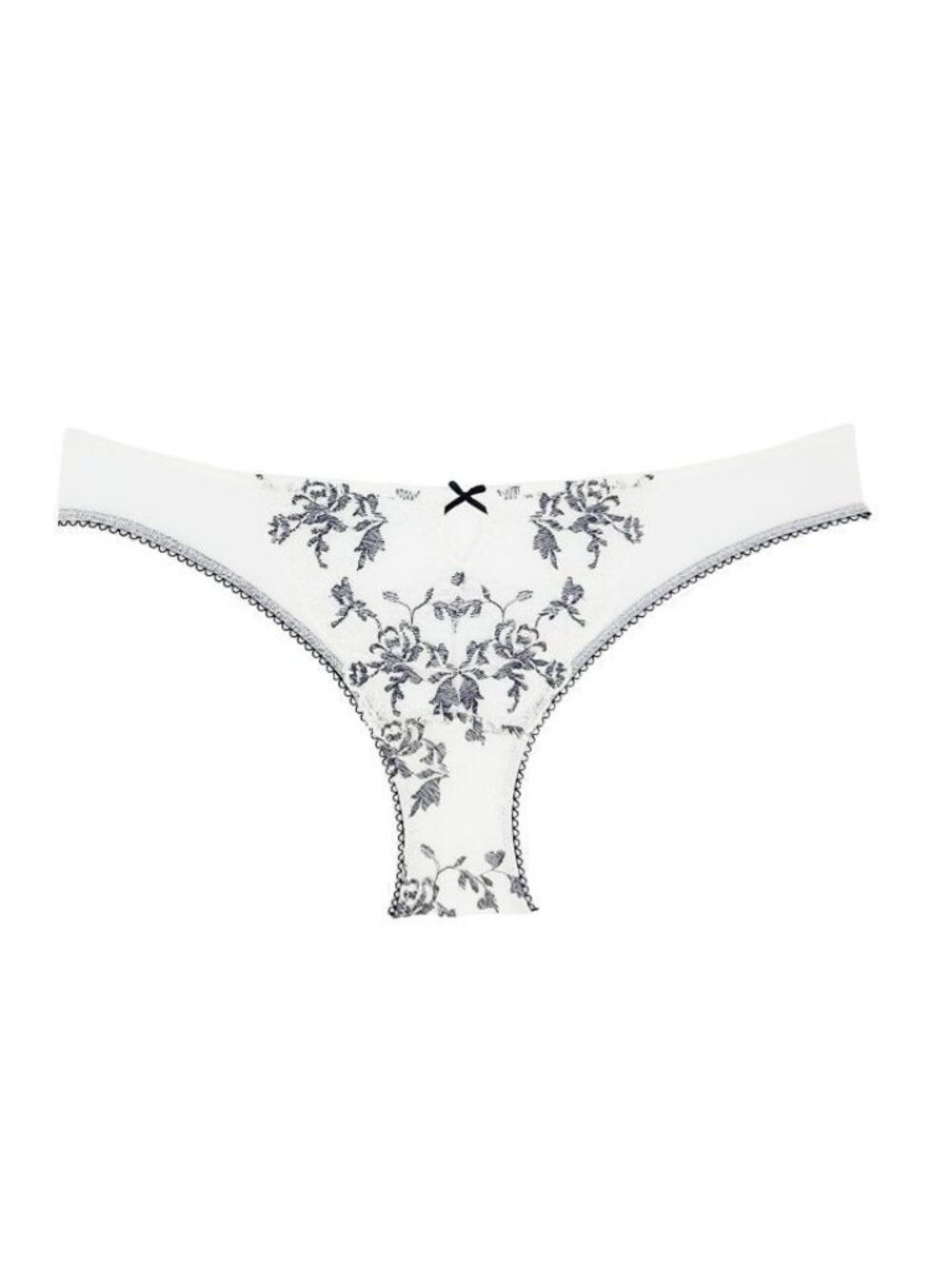 ⭐Victoria's Secret Size M White Embroidered Lace Cheekini Panties Keyhole Cutout - Picture 2 of 6